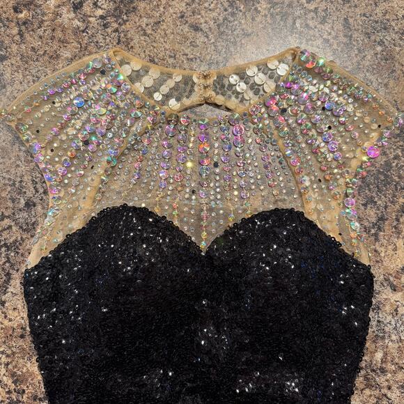 Clarisse Dress Sequin Embellished Cocktail Party Glam Evening Sparkly Black 0 - Picture 5 of 7